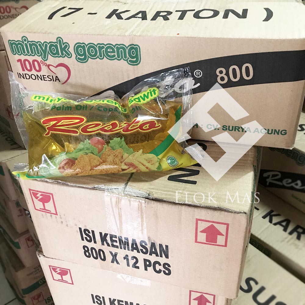 

Minyak Goreng RESTO 800 Kemasan Bantal / Minyak Goreng Kemasan Bantal Ekonomis. TERMURAH