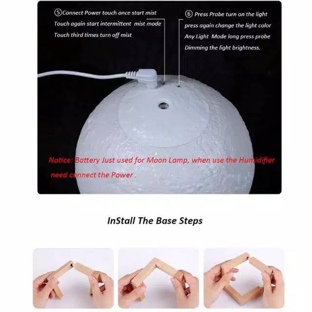 Humidifier 3D moonlight diffuser aromatherapy essential oil