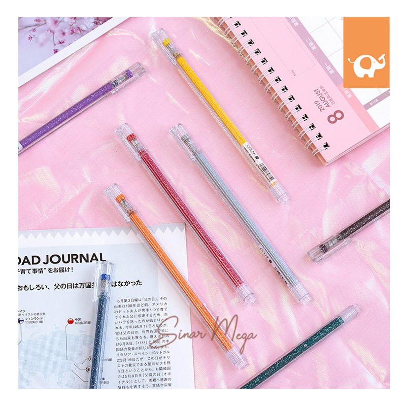

Color Sprinkle Glitter Ink Ballpoint Pen / Pulpen Gliter Lucu Unik Murah