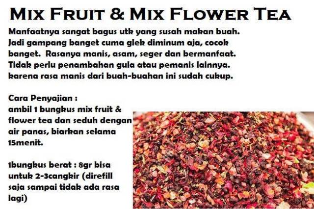 Mix fruit tea n flower tea 1pack 8gr bs utk 3cangkir