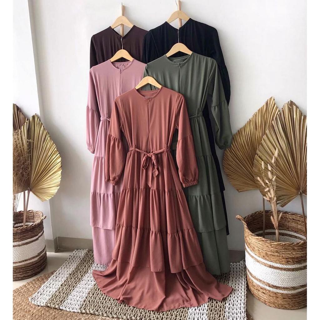 Gamis Polos Remaja Dress Muslim Wanita Belani Maxi Terlaris