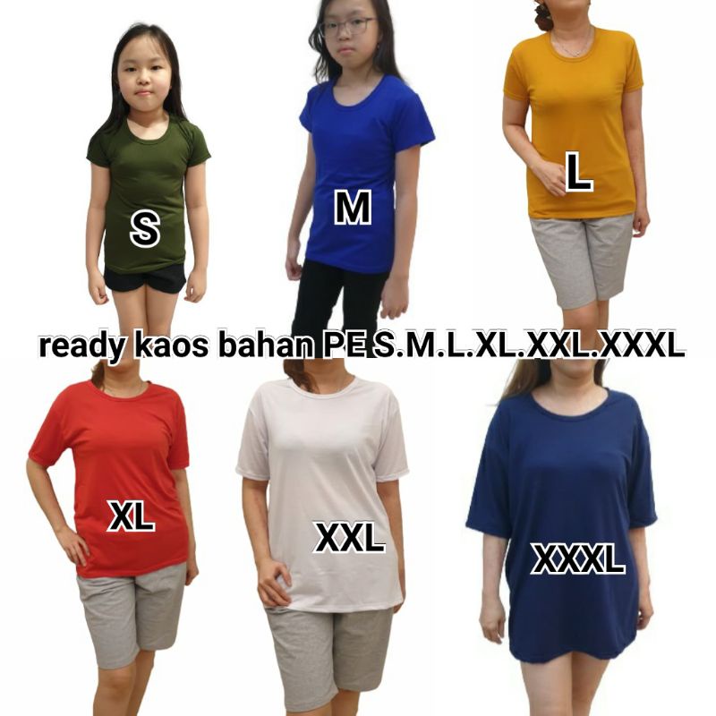 murah meriah kaos oblong PE tgn pendek S.M.L.XL.XXL.XXXL.