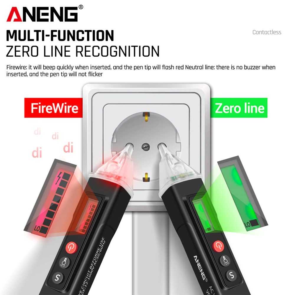 Multitester ANENG Tester Non Contact AC Voltage Alert Detector 12V-1000V - VC1010