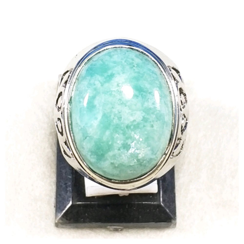 CINCIN BATU AKIK NATURAL GREEN AMAZONITE HIGH QUALITY KILAU MULUS MANTAP