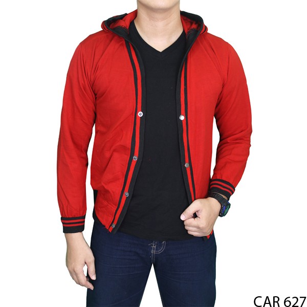 Cardigan Kasual Pria Fleece Merah – CAR 627