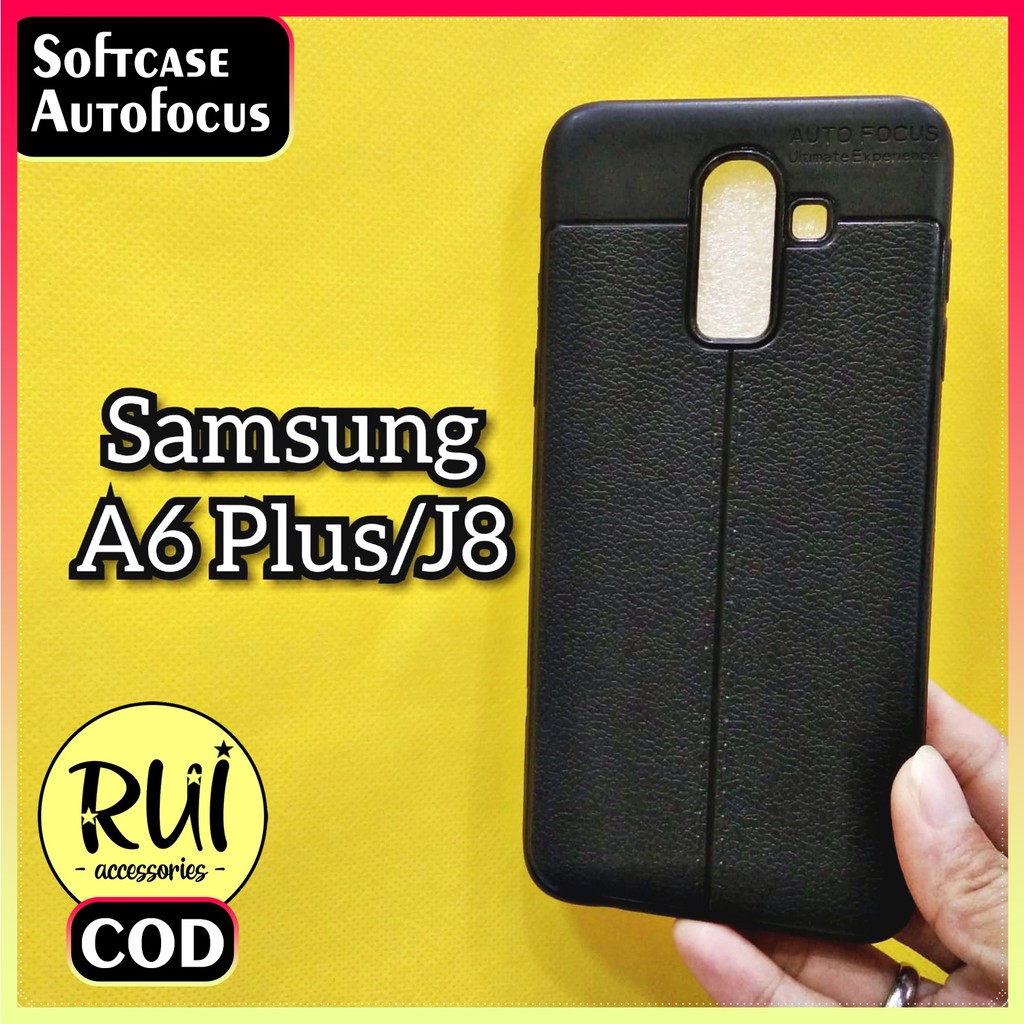 Autofocus Case SAMSUNG A6 PLUS / A6+ Softcase Leather Case Kulit Auto Fokus Motif Kulit