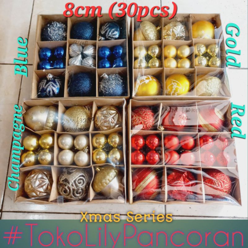 30pcs Hiasan Ornamen Natal Warna Warni Pernak Pernik