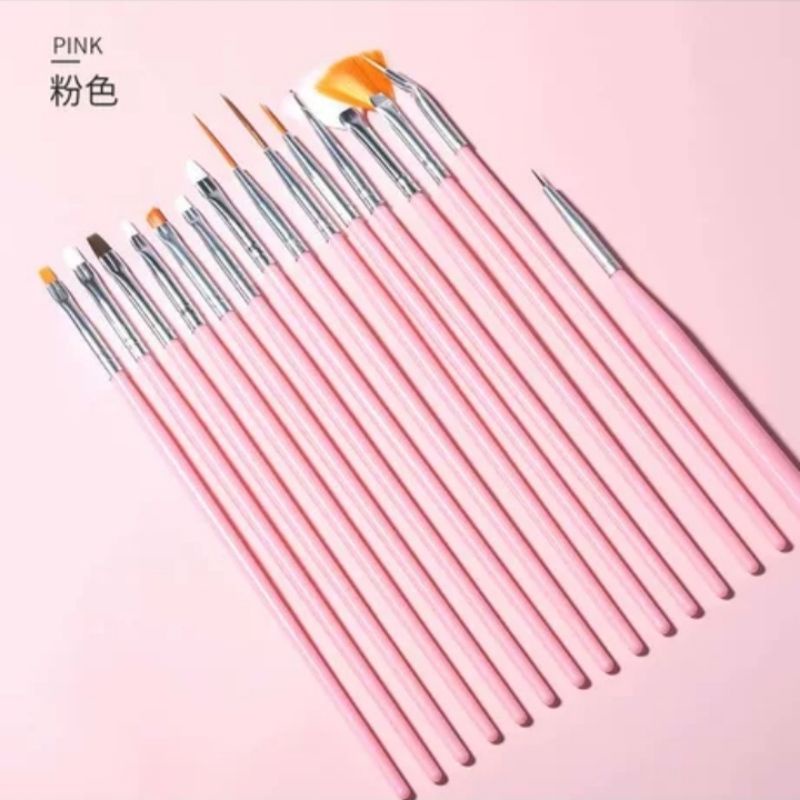 Kuas Set isi 15 untuk Nail Arts/Kuas Dekorasi Nail Arts