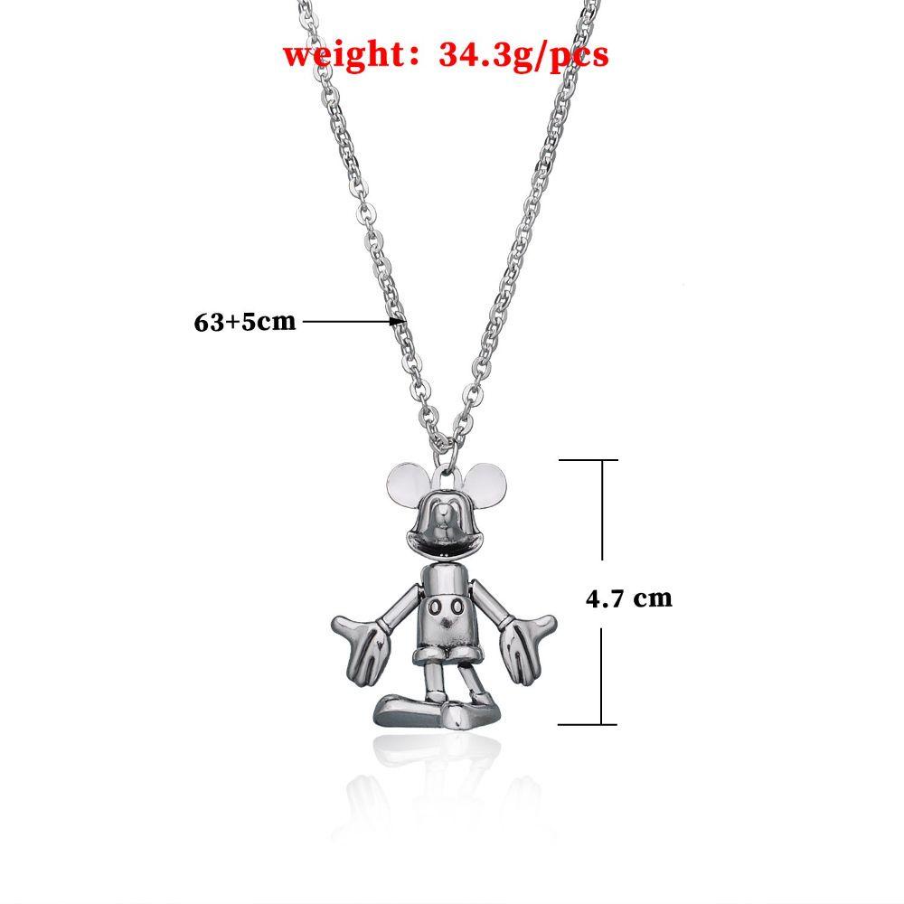 Needway Liontin Kalung Fashion Retro Bergerak Mickey Mouse Hip Hop Klavikula Rantai