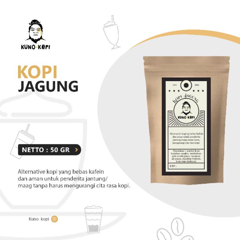 

Kopi Jagung Murah (bubuk kopi Arabika, Robusta, Liberika) 50gr/200gr