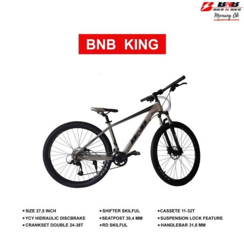 SEPEDA GUNUNG / MTB 27,5 BNB KING 9.2 - FRAME ALOY REM HIDRAULIK 2x9 DPEED