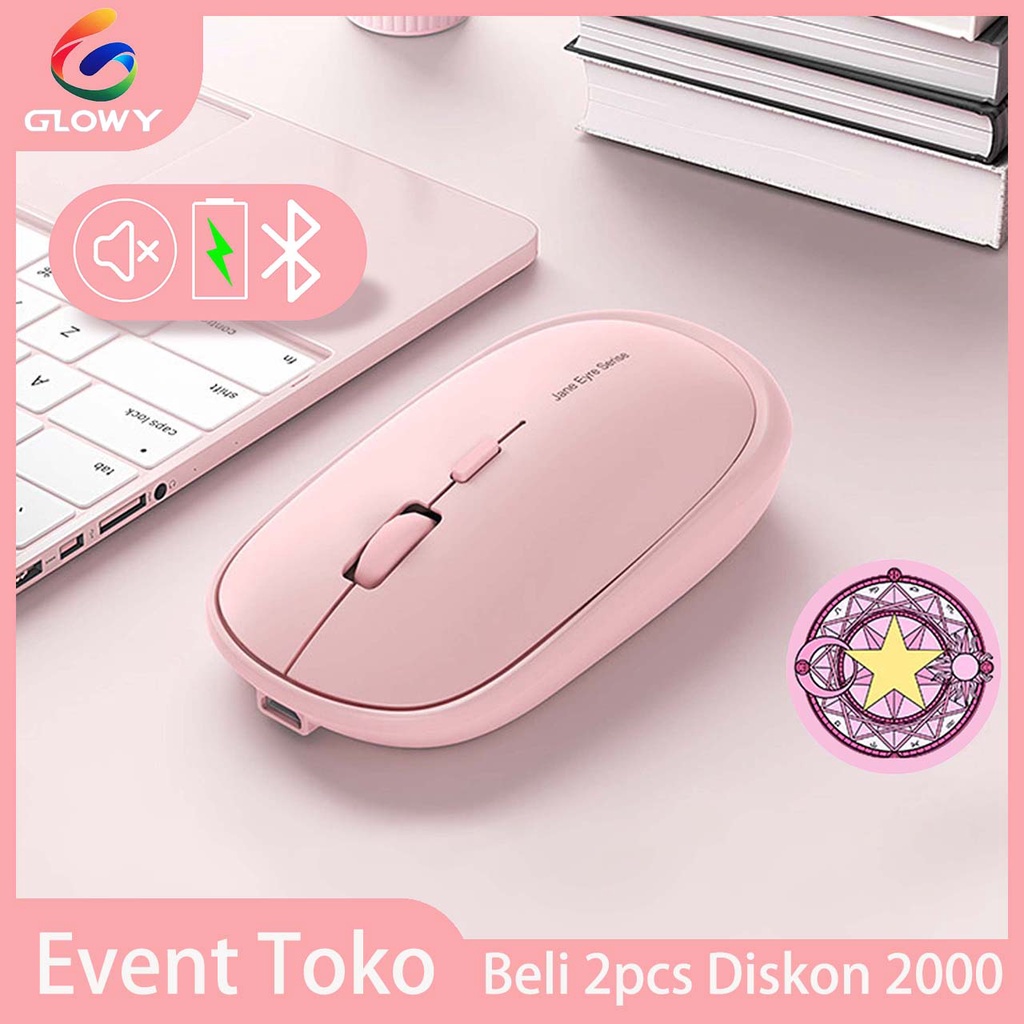 （COD）Mouse Nirkabel Bisu Mouse 2.4G Mouse Bluetooth Mouse Pengisian Nirkabel