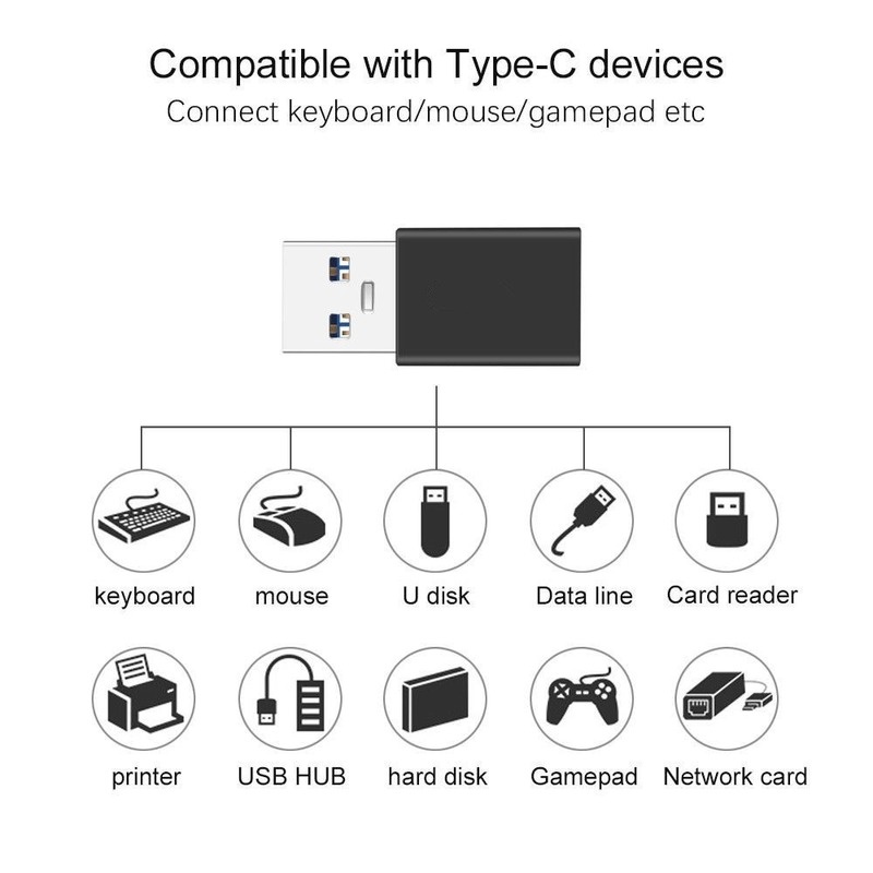 Tipe C ke adaptor USB 2.0 adaptor USB 2.0konverter USB Tipe C adaptor konektor OTG 2.0 adaptor logam