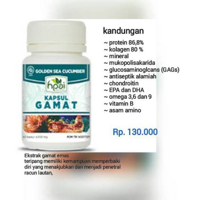 Kapsul Gamat Gamat Hpai Pereda Nyeri Obat Patah Tulang3 Indonesia