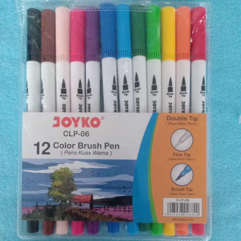 BRUSH PEN JOYKO CLP-06 ( Pena Kuas 12 Warna )