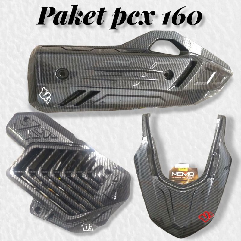 Paket Accesories Pcx 160 Carbon Paket Pcx 160 Cover Behel Begel Cover Knapot Tutup Radiator Carbon P