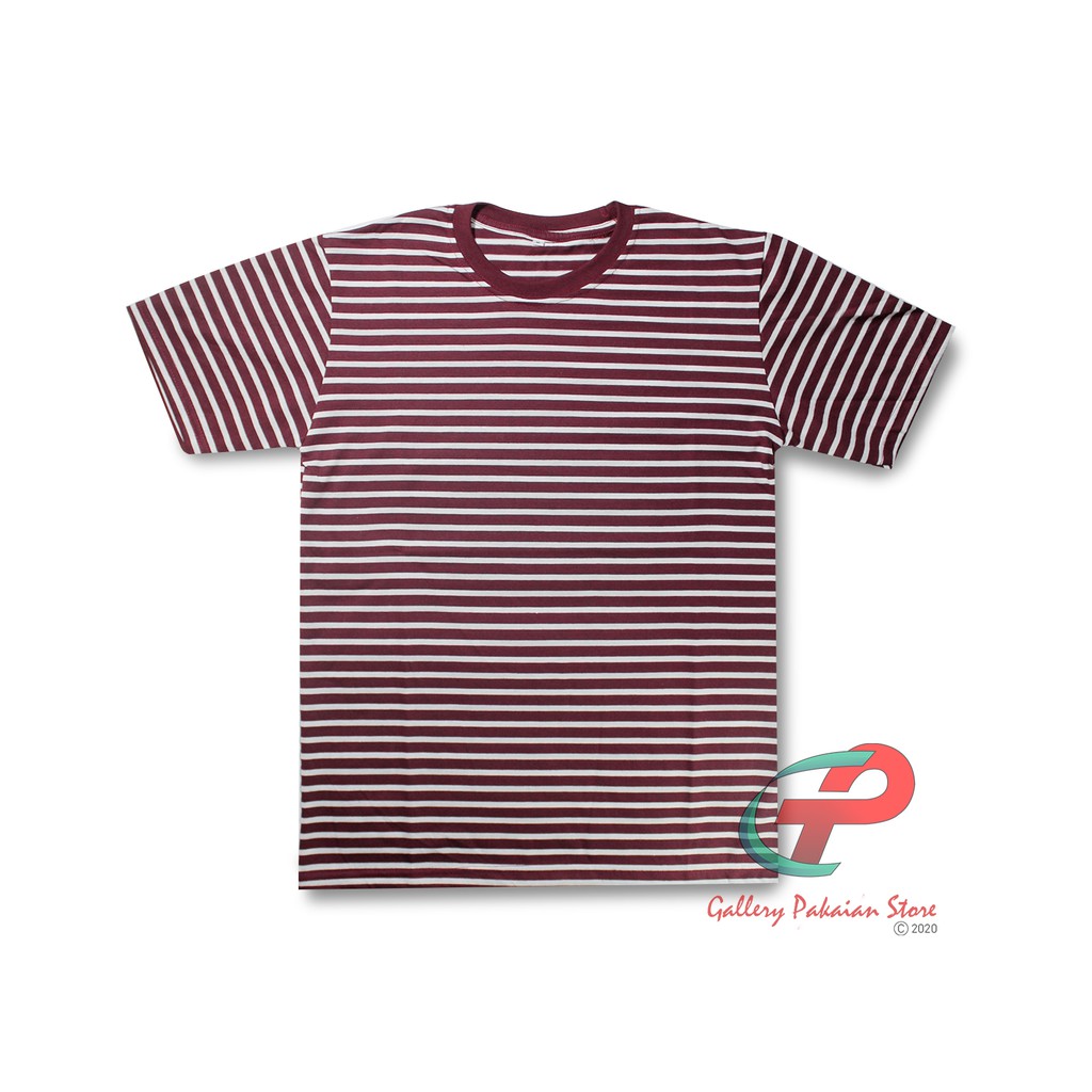 KAOS STRIPE POLOS bergaris KAOS SALUR DEWASA KAOS STRIP KAOS cotton 30s