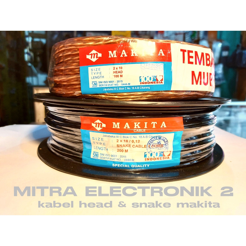 KABEL HEAT STREO MAKITA HITAM ISI 3 TRANSPARAN KABEL TEBAGA MURNI GOLD/SILVER KABEL SNAKE MAKITA