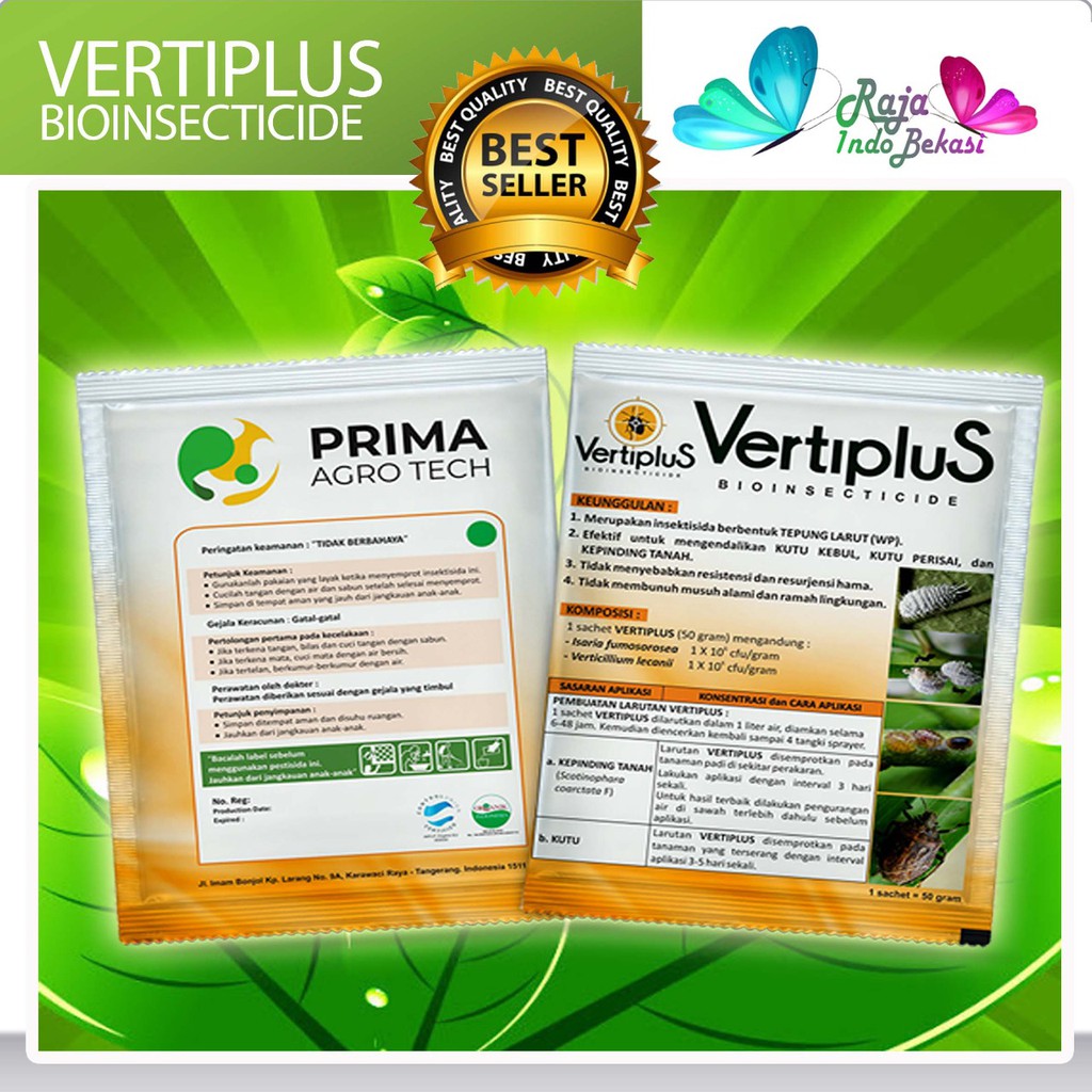 Vertiplus Bionsecticide 50 Gram - Microbial Insecticide - Biokontrol Kutu Putih, Kutu Kebul, Wereng