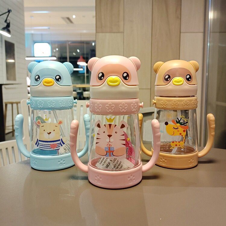 Botol Minum Anak 380ml Karakter Lucu BPA FREE / Botol Minum anak karakter Rabbit Lion Zebra B252 OWL