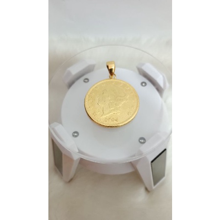 Liontin koin lapis emas 24k