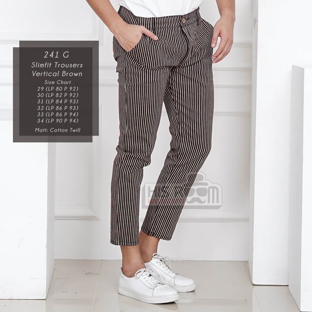 HSRM - Celana Trousers Slimfit Celana Korean Celana Kotak Kotak Celana Tartan Ankle Pants Cullen 241 302