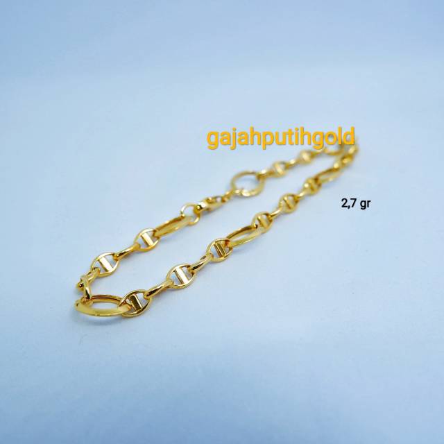 2,7gr Gelang Model Italy Bulat Emas Asli kodeO22780