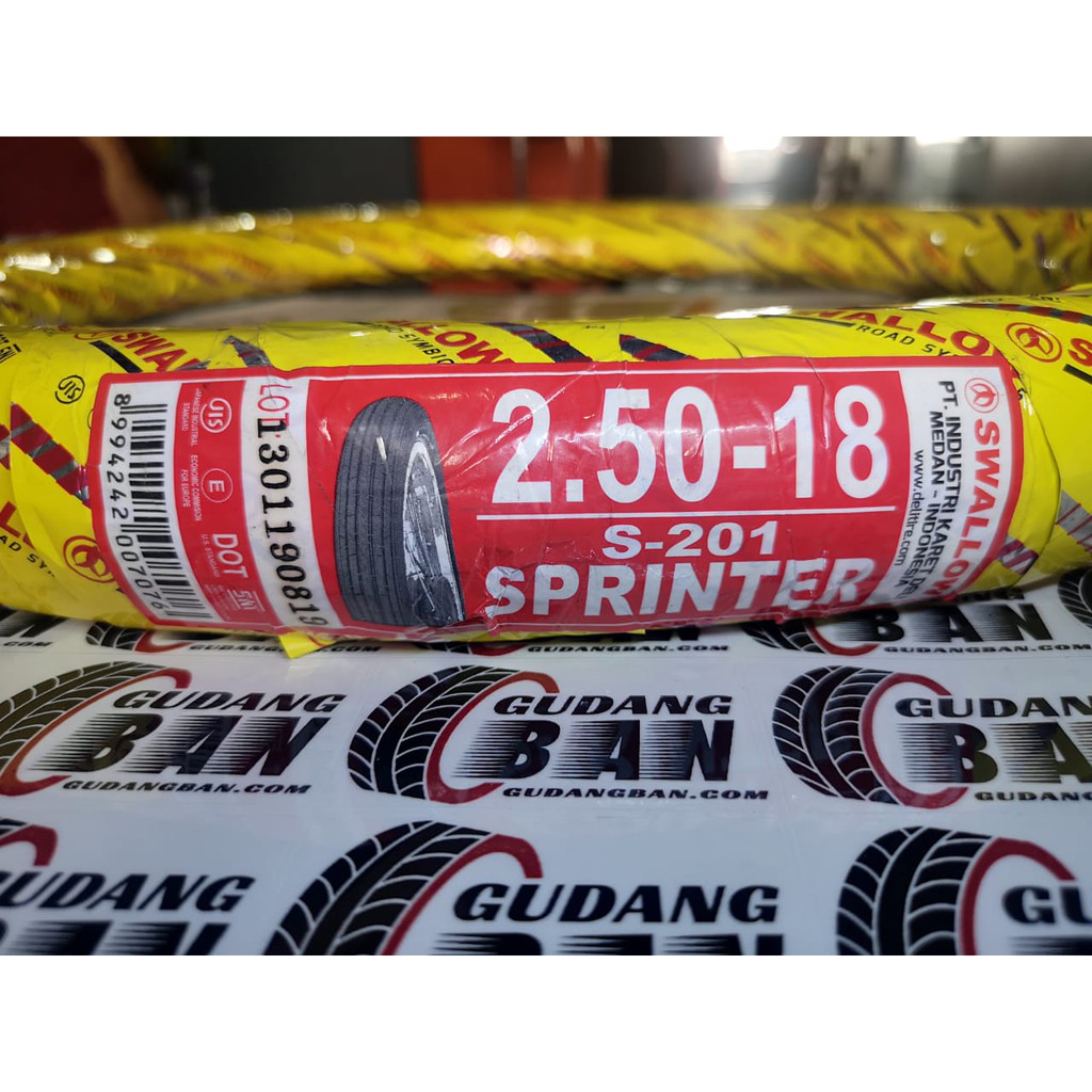 ( RING 18) SPRINTER 250 - 18 SWALLOW S-201 S201 KEMBANG LURUS Ban Luar Motor CLASSIC Custom Modifika