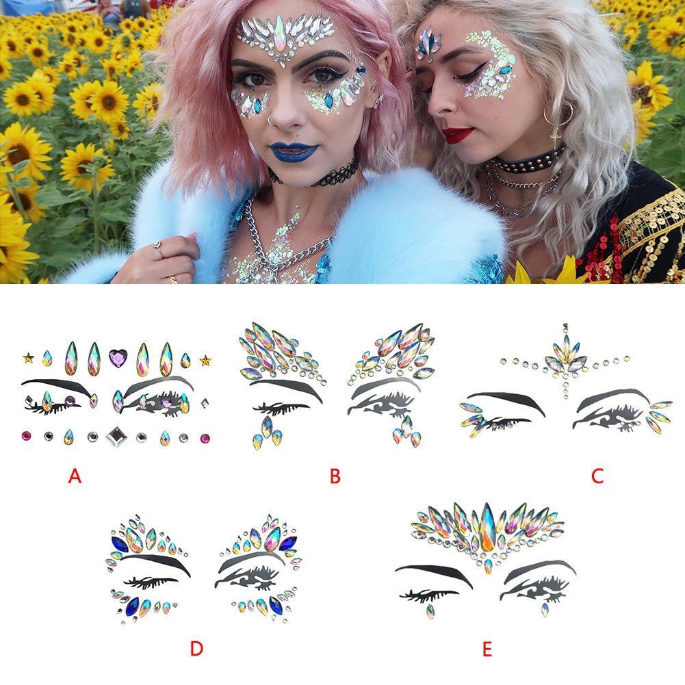 RCS✅ Face jewelry hiasan wajah bling bling hiasan wajah crystal face sticker face gems