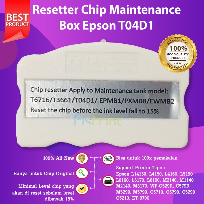 Resetter T04D1 T6714 T6716 Hanya Chip Maintenance Box Original WF-C5790 C5290 M2140 M3170 L14150