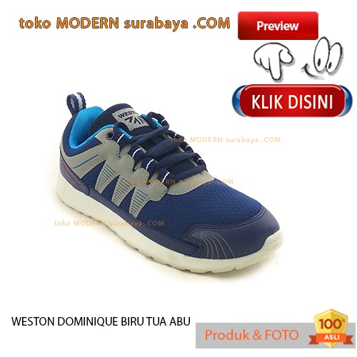 WESTON DOMINIQUE BIRU TUA ABU sepatu pria casual sneakers