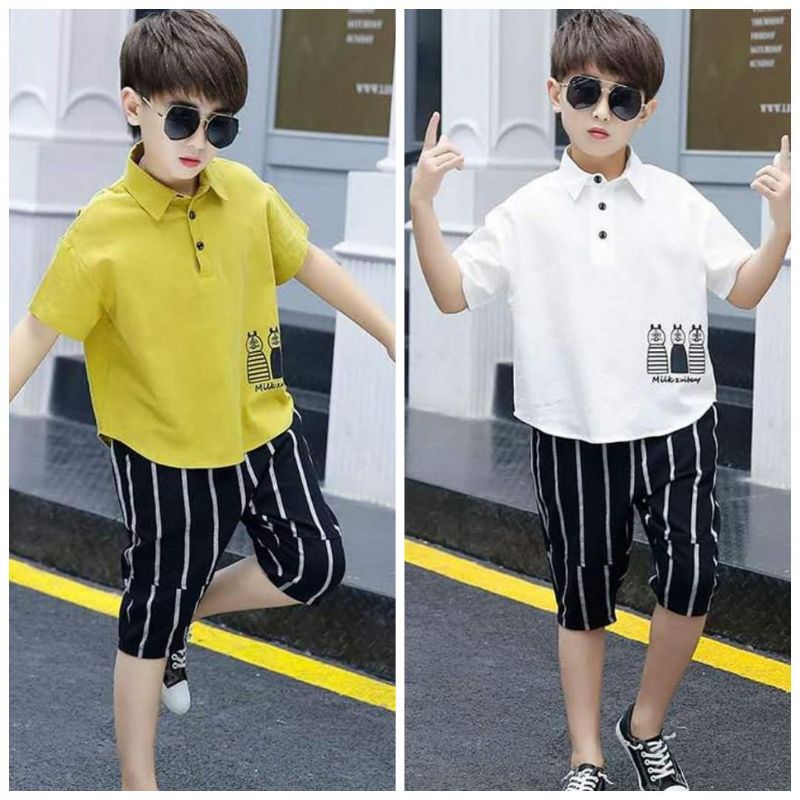 setelan celana pendek anak laki laki import 4 tahun - 10 tahun setelan anak laki laki import casual 