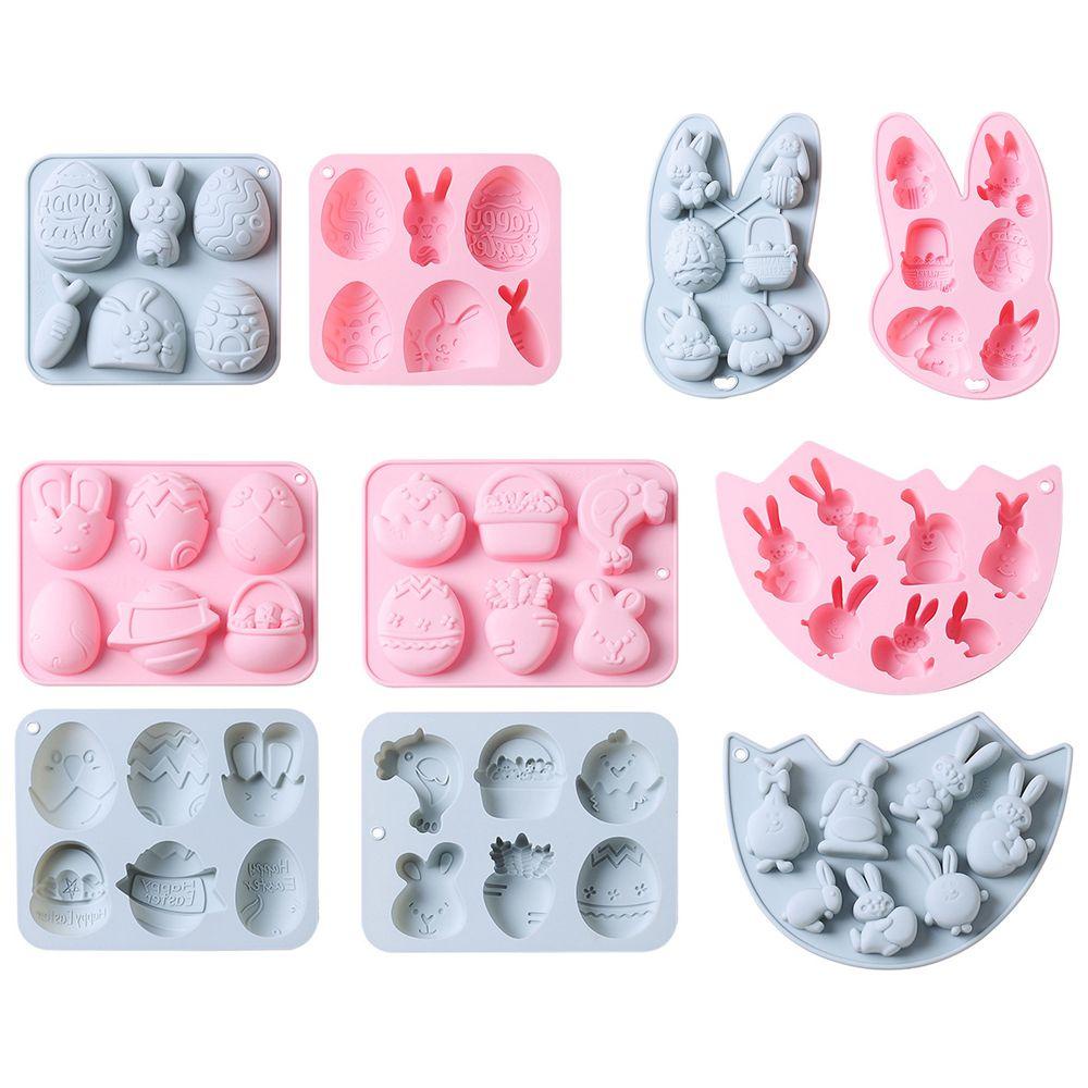 Solighter Easter Mold Rabbit Baking &amp; Pastry Tools Ice Tray Cetakan Silikon Kelinci Lucu