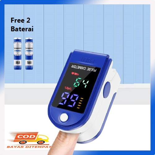 Fingertip Pulse Oximeter Oxymeter Spo2 Alat Ukur Kadar Oksigen Darah &amp; Detak Jantung