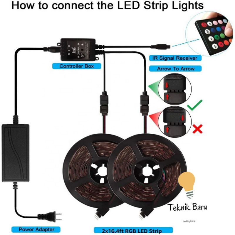 Remote Controller Box led STRIP RGB 24 44 Tombol Besar Music IR Bluetooth Suara Untuk SMD 2835 3528 5050 4 pin