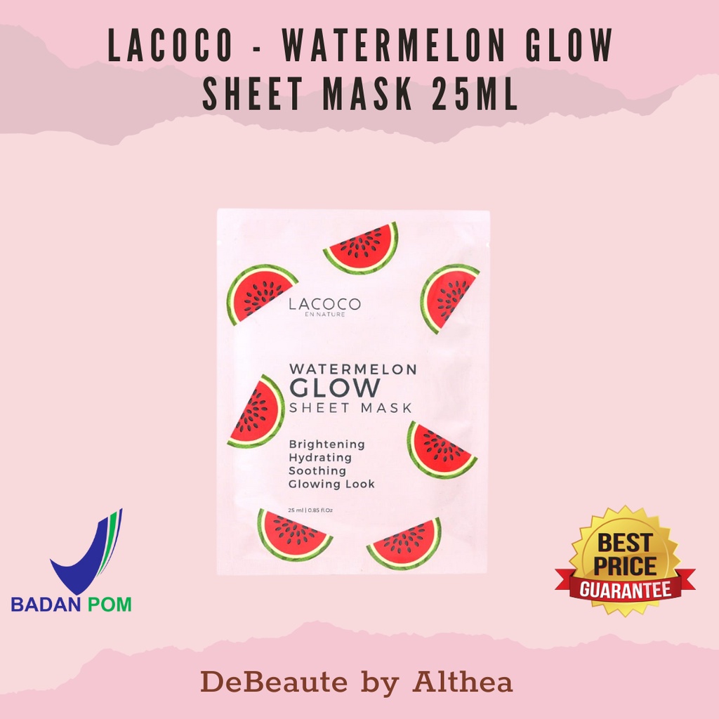 Lacoco Watermelon Glow Sheet Mask 25ml