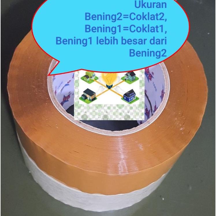 Lakban Bening 2 Inch/45Mm X <500 Yard Lakban Coklat <(500 Yard=450M>300M)M, Daimaru Kualitas Lakban