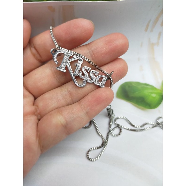 Kalung Custom Titanium Gold lapis emas putih Request nama sistem PO,