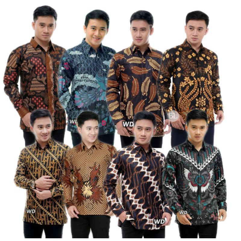 BATIK PRIA SIZE M L XL XXL  BSWART BatiK HRB026 Kenongo Hem Panjang Padi