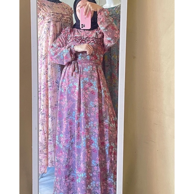 GAMIS FLORAL BUNGA BUNGA BUSUI