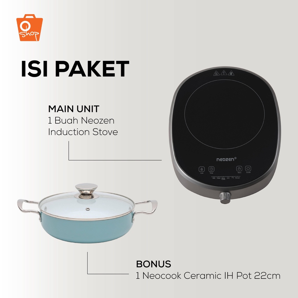 Oshop - Kompor Induksi Neozen Induction Stove 990 Watt Hitam