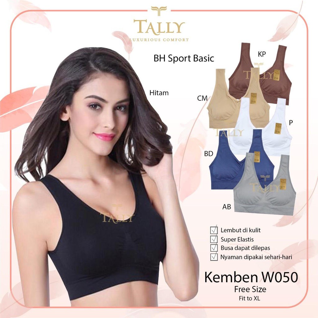 TALLY BRA KEMBEN BRALETTE W050 I SPORT BRA | BAHAN RAJUT | FREE SIZE | FIT SIZE 34-40 |