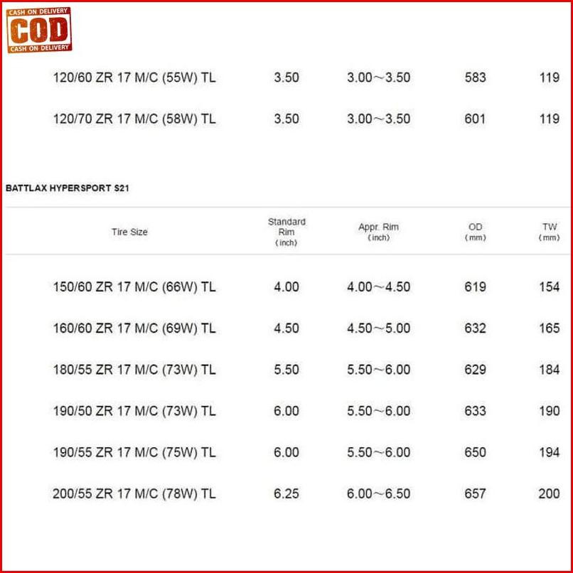 Ιιmega Diskon➦ Ban Battlax S21 120/60-17 S21 120 60 17 »