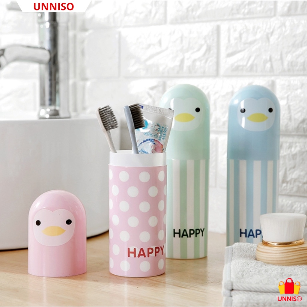 UNNISO - Tempat Sikat Gigi Portable Motif Penguin TSG1