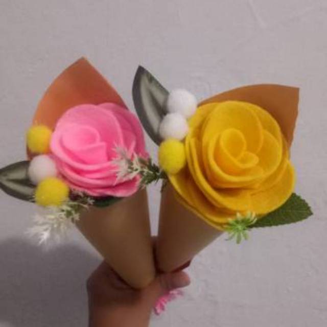 Bunga 1 Tangkai Mawar Flanel/Bunga Mawar Tangkai/Bunga Mawar Flanel Per tangkai/ Mawar Flanel