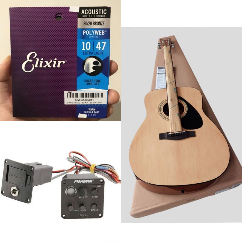 Yamaha F310 Upgrade Elektrik Fishman Isys + Plus Elixir Original 0.10 Polyweb