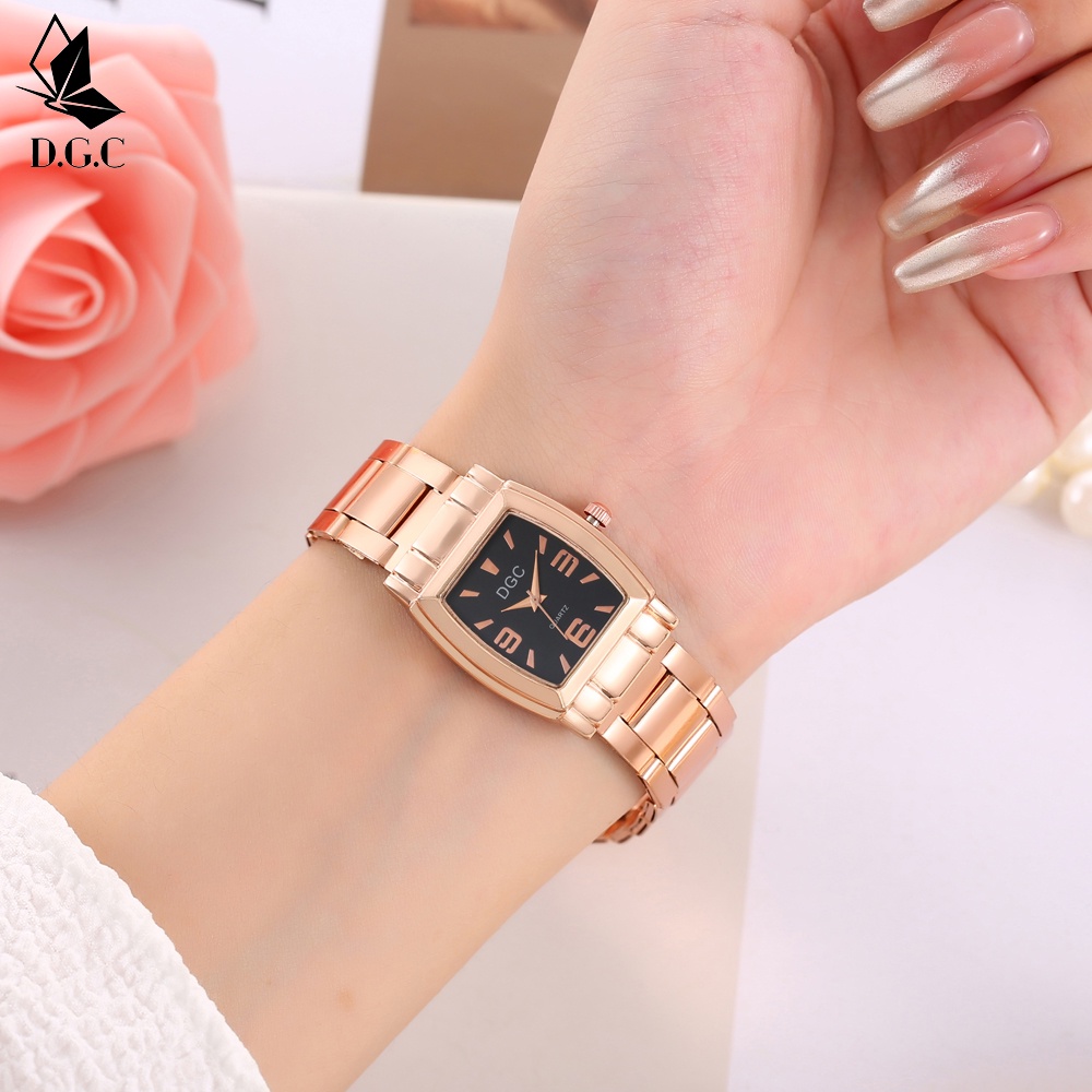 DGC JAM TANGAN WANITA MENONTON TALI STAINLESS STEEL RANTAI WANITA CRYSTAL KRISTAL PREMIUM WOMEN WATCH COUPLE C88