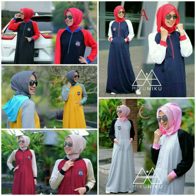 Baju Muslim/ Baju Sport/ MONICA DRESS by MIKUNIKU