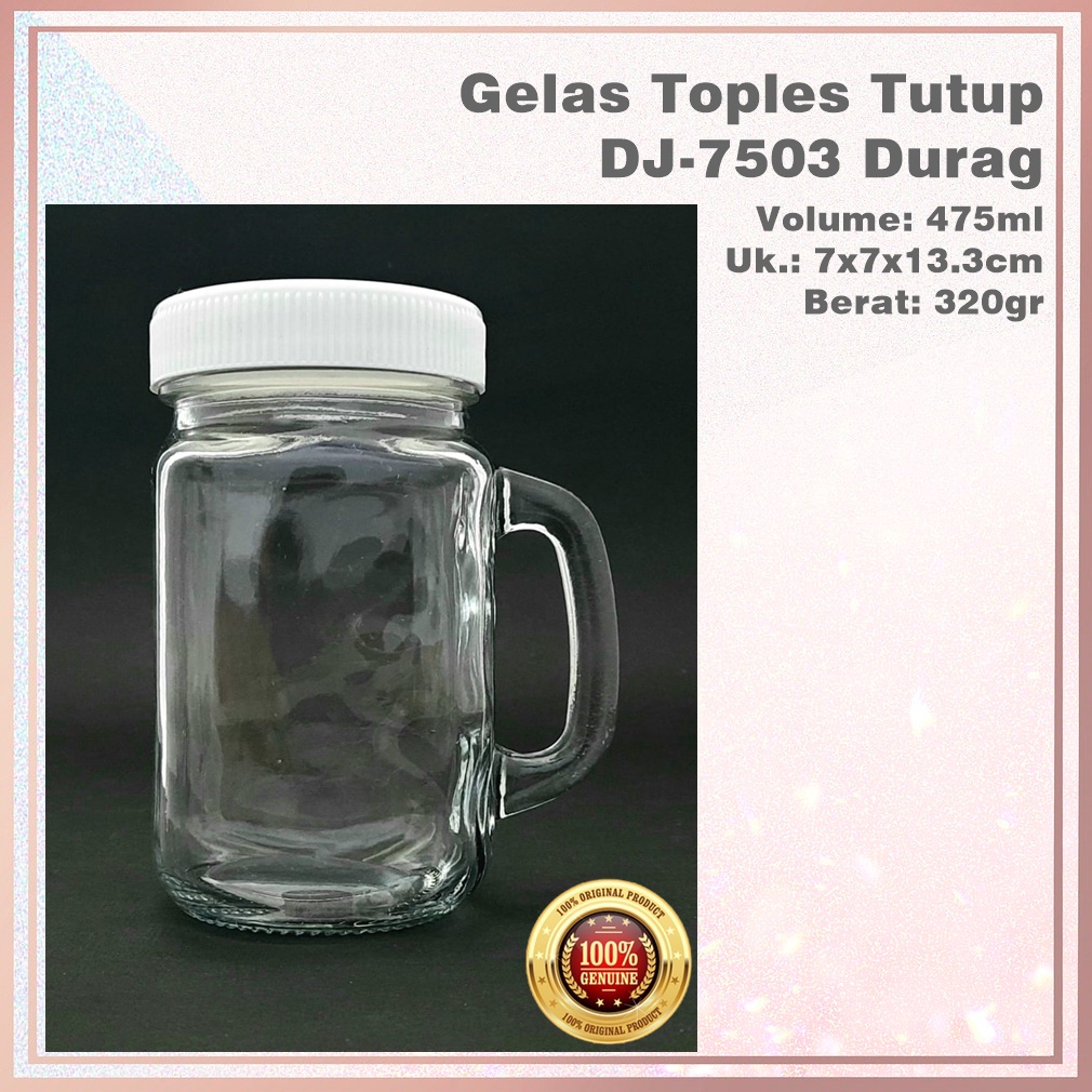 Gelas Toples/Gelas Cafe/Juice Tutup DJ-7503 Durag 475ml