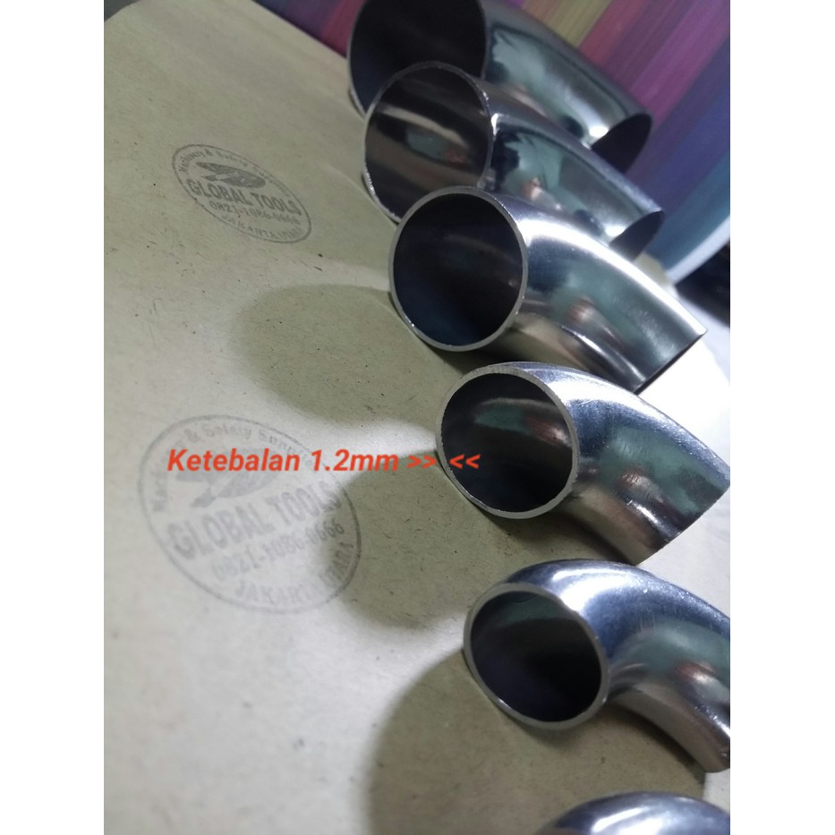 elbow stainless pipe pipa fitting 3 inch 304 T 1.2mm elbo knee ss 304 keni 3 inch